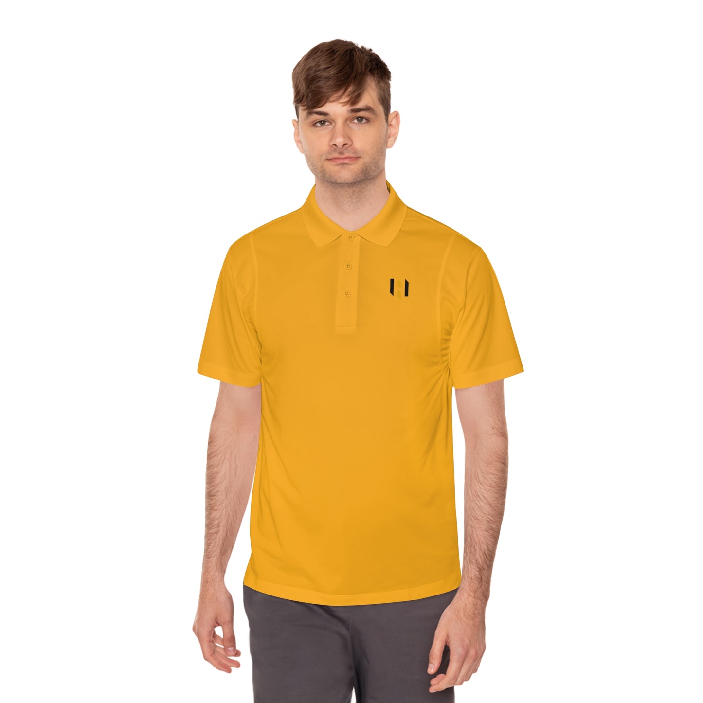 Men's Sport Polo Shirt — Minimal Gold Pin Chest Polo