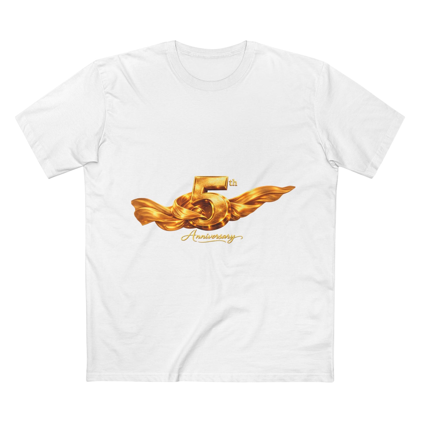 5th Anniversary Gold Wing Tee — Celebratory Anniversary T-Shirt