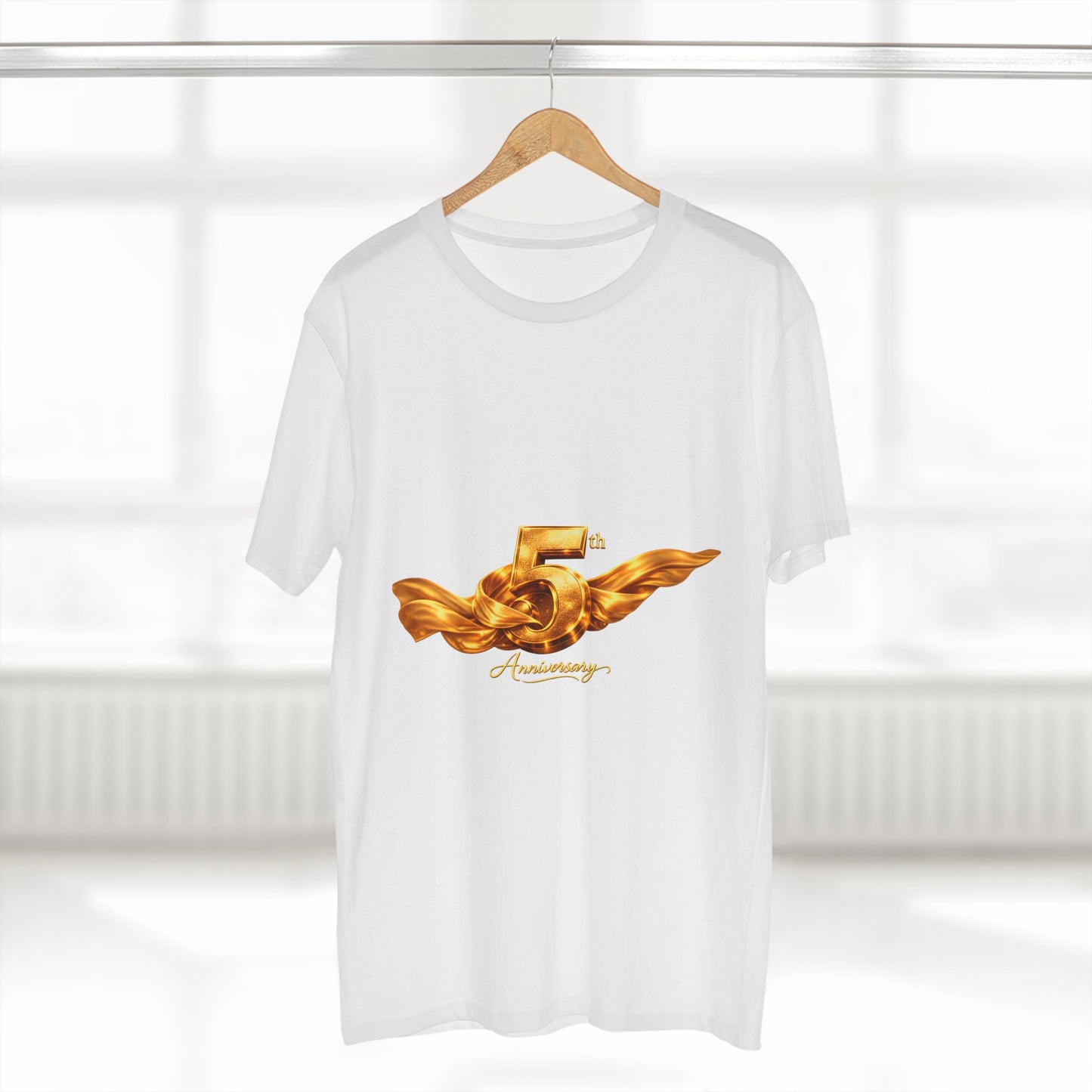 5th Anniversary Gold Wing Tee — Celebratory Anniversary T-Shirt