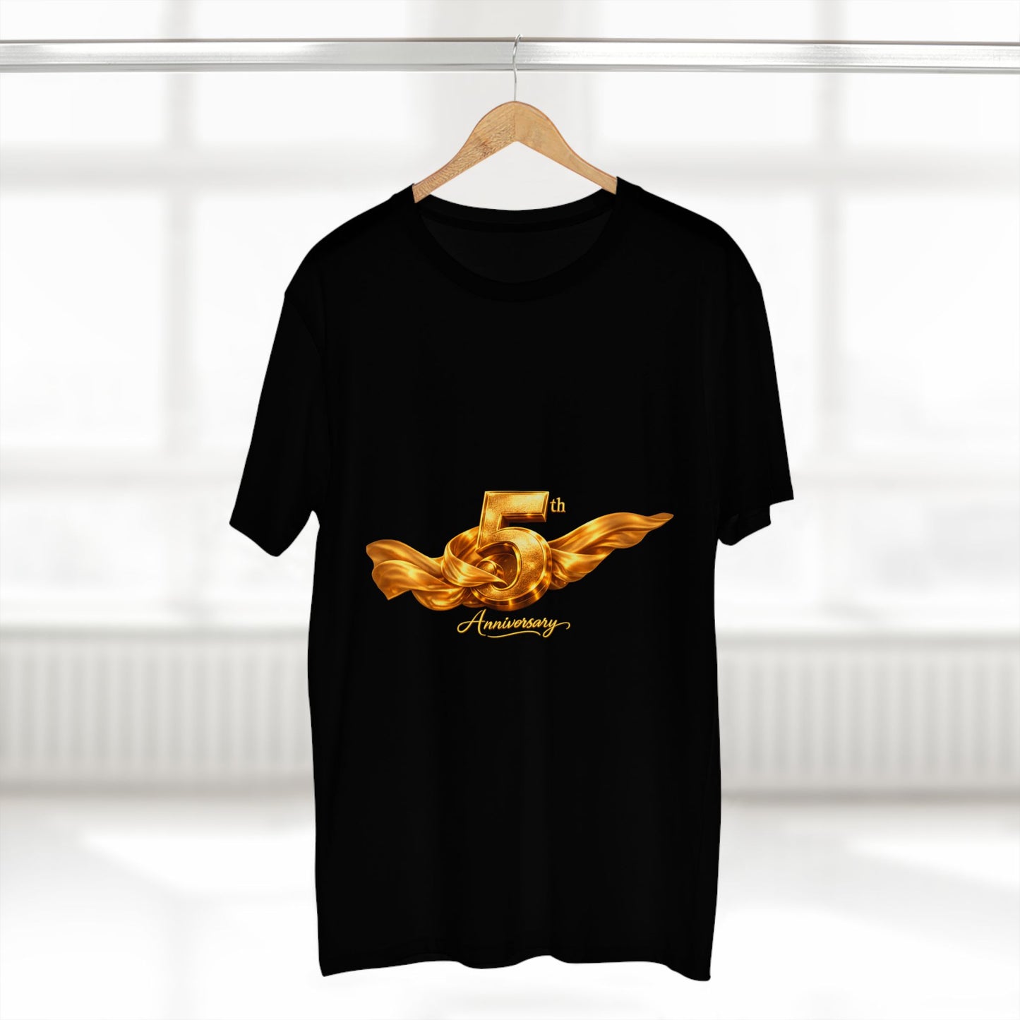 5th Anniversary Gold Wing Tee — Celebratory Anniversary T-Shirt