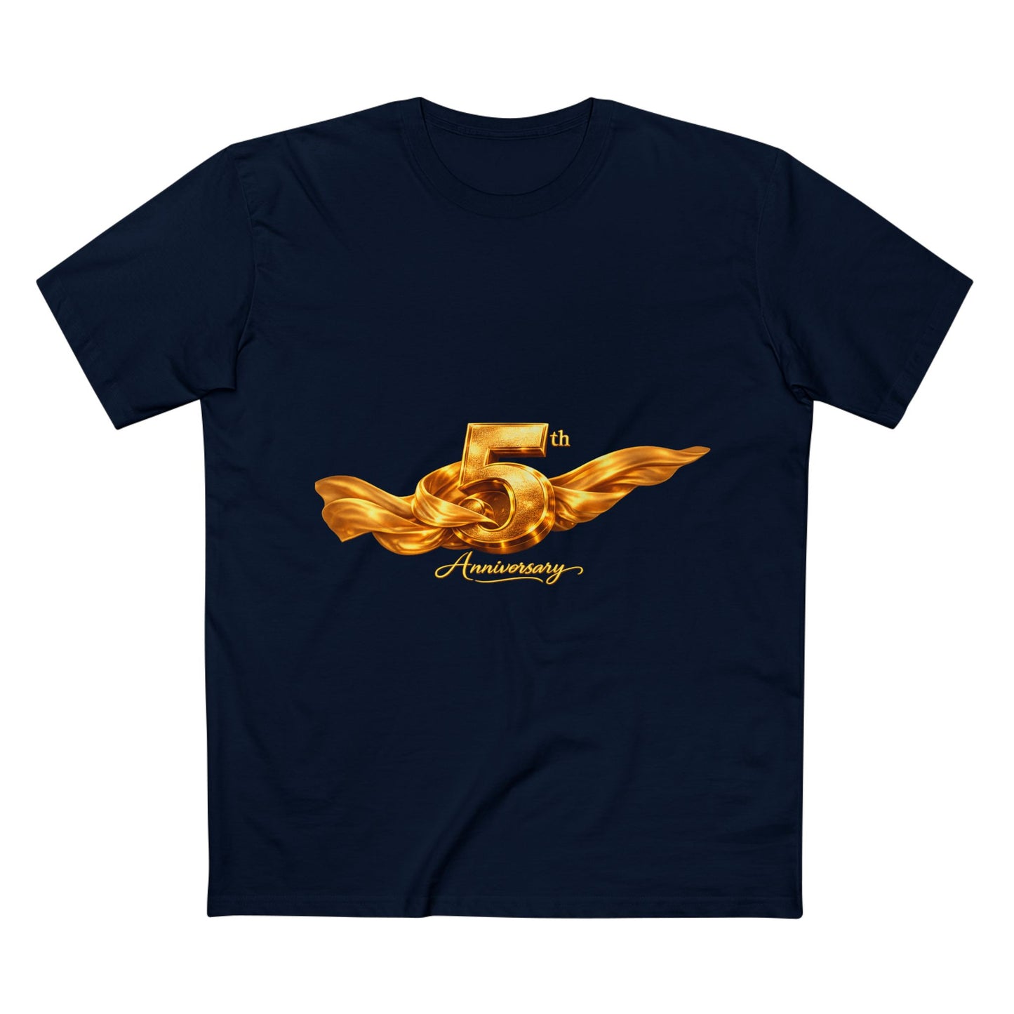 5th Anniversary Gold Wing Tee — Celebratory Anniversary T-Shirt
