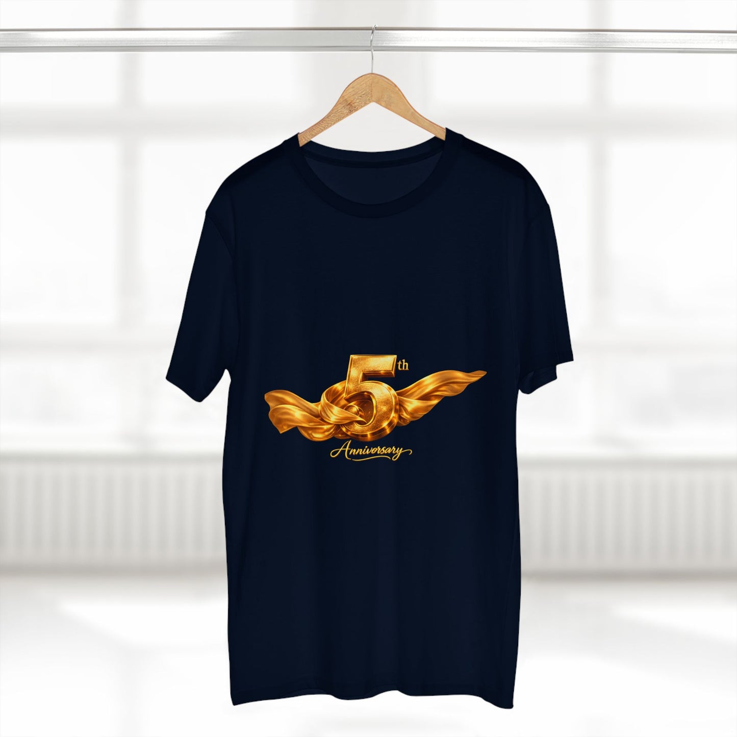 5th Anniversary Gold Wing Tee — Celebratory Anniversary T-Shirt