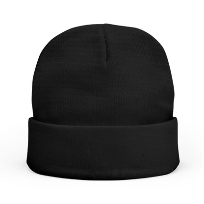 Embroidered Knit Beanie - Red Winter Hat with Stylish Logo
